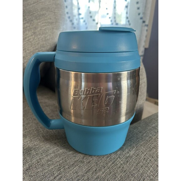 Bubba Keg 52 Oz Aqua/Light Blue and Chrome Insulated Travel Mug - Picture 1 of 4